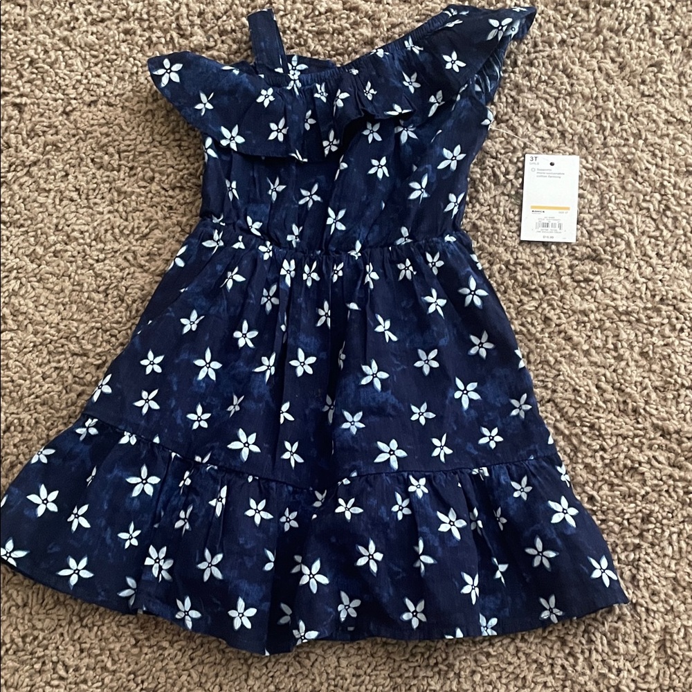 NWT Jumping Beans Navy Blue Floral Toddler Dress size 3T